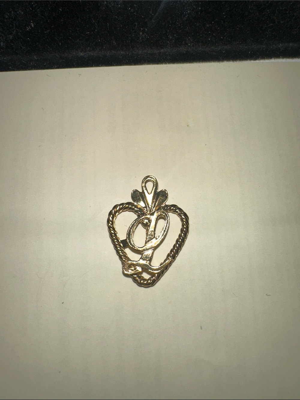 Gold Heart “L” Pendant Necklace Charm